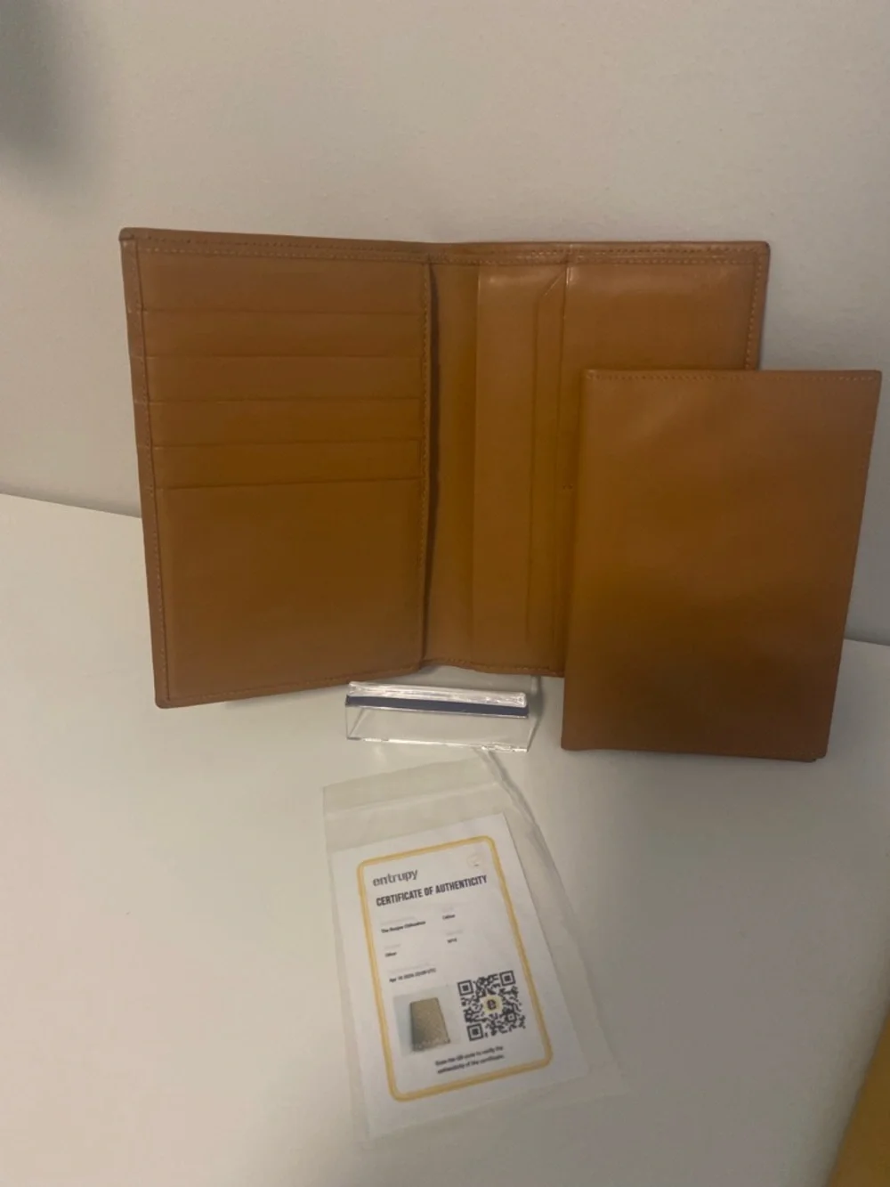 Excellent Preowned Celine Monogram Canvas Passport Holder in Tan Brown - Picture 5 of 10